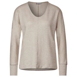 Street One Damen Langarm Shirt 2-Color Structure Sand Melange