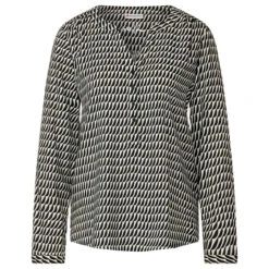 Street One Damen Langarm Bluse Bamika Black White Printed