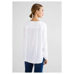 Street One Bamika Damen Bluse White 7 Street One Bamika Damen Bluse White -Modezauber Günstiges Geschäft street one bamika solid bluse weiss 10000 hinten