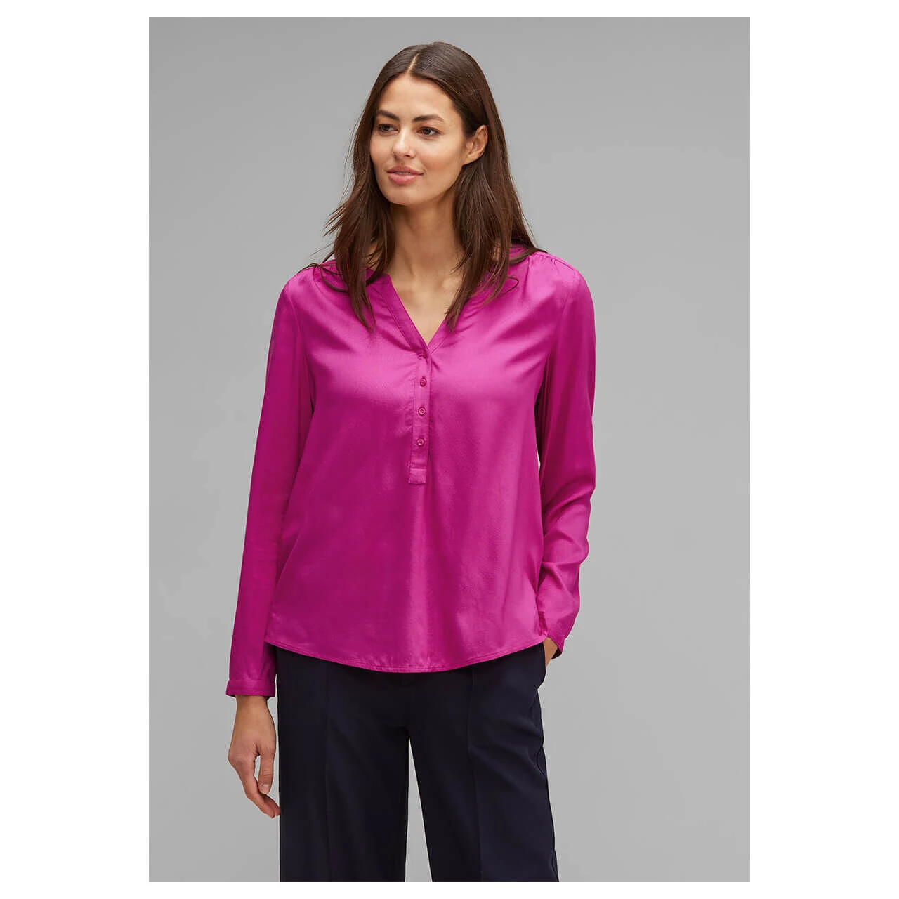 Street One Damen Langarm Bluse Bamika Bright Cozy Pink 2 Street One Damen Langarm Bluse Bamika Bright Cozy Pink – Bild 2