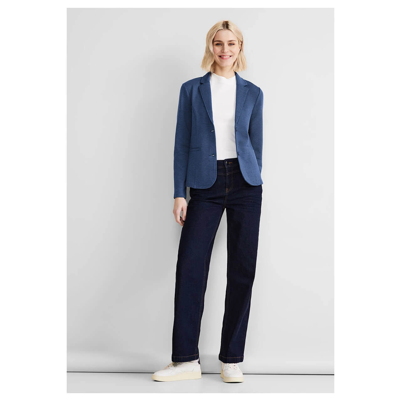 Street One Damen Blazer Basic Dark Intense Gentle Blue Melange 4 Street One Damen Blazer Basic Dark Intense Gentle Blue Melange – Bild 4