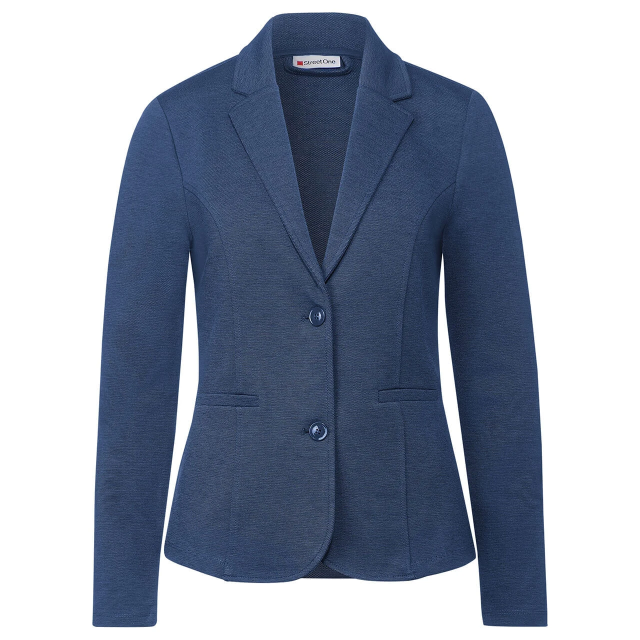 Street One Damen Blazer Basic Dark Intense Gentle Blue Melange 1 Street One Damen Blazer Basic Dark Intense Gentle Blue Melange