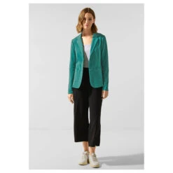 Street One Basic Blazer Lagoon Green -Modezauber Günstiges Geschäft street one basic blazer gruen 14957 vorne