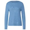 Street One Damen Pullover Basic U-Boat Sweater Light Blue Melange