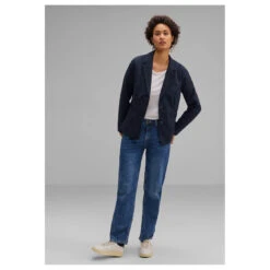 Street One Hanni Blazer Deep Blue -Modezauber Günstiges Geschäft street one blazer blau 11238 model vorne