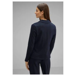 Street One Damen Blazer Basic Dark Blue Melange 7 Street One Damen Blazer Basic Dark Blue Melange -Modezauber Günstiges Geschäft street one blazer dunkel blau 11238 model hinten