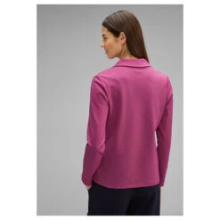 Street One Damen Blazer Basic Cozy Pink Melange -Modezauber Günstiges Geschäft street one blazer pink 15310 model hinten