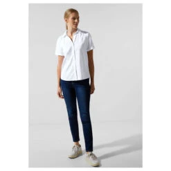 Street One Damen Cotton Kurzarm Bluse White 8 Street One Damen Cotton Kurzarm Bluse White -Modezauber Günstiges Geschäft street one cotton shortcollar bluse weiss 10000 vorne