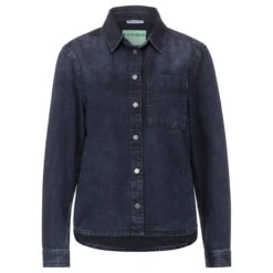 Street One Damen Langarm Jeansbluse Blue Soft Washed