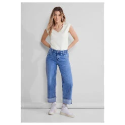 Street One Damen T-Shirt Ada Off White 8 Street One Damen T-Shirt Ada Off White -Modezauber Günstiges Geschäft street one heart shape style ada v shirt weiss 10108 model