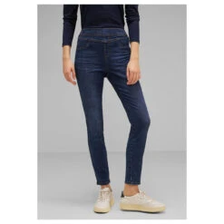 Street One Jeggings Ankle Jeans Deep Blue Washed 10 Street One Jeggings Ankle Jeans Deep Blue Washed -Modezauber Günstiges Geschäft street one jeans jeggings blau 15473 model vorne
