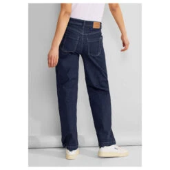 Street One Wide Jeans Dark Blue Soft Washed -Modezauber Günstiges Geschäft street one jeans wide leg casualfit blau 15823 model hinten