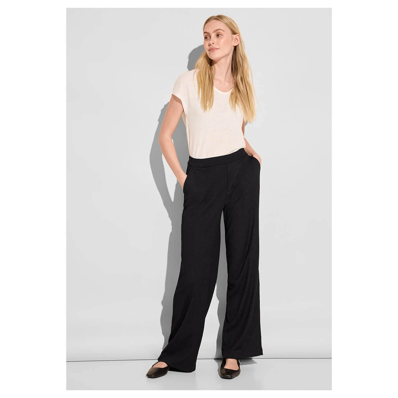 Street One Wide Leg Crincle Hose Black 5 Street One Wide Leg Crincle Hose Black – Bild 5