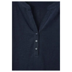 Street One Jersey T-Shirt Deep Blue -Modezauber Günstiges Geschäft street one jersey split neck shirt blau 11238 detail