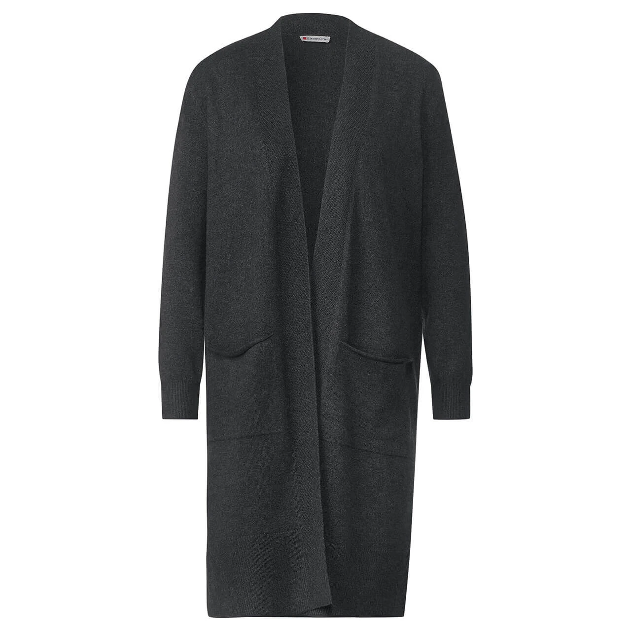 Street One Damen Long Strickjacke Open Cardigan Anthracite Melange 1 Street One Damen Long Strickjacke Open Cardigan Anthracite Melange