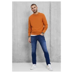 Street One Men Fine Structured Pullover Pumpkin Orange -Modezauber Günstiges Geschäft street one men fine structured pullover orange 14630 ansicht ganzkoerper