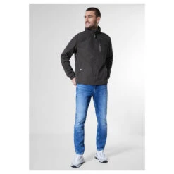 Street One Men Windbreaker Herren Jacke Limousine Black -Modezauber Günstiges Geschäft street one men herren jacke windbreaker schwarz 14343 ansicht model
