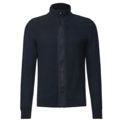 Street One Men Structured Knitted Zip Strickjacke Night Blue