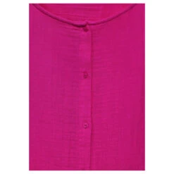 Street One Damen 3/4 Arm Bluse Musselin Buttoned Roundneck Magnolia Pink -Modezauber Günstiges Geschäft street one muslin shirt dress solid blusenkleid rosa 15755 detail