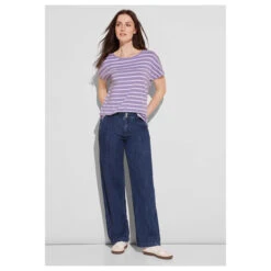 Street One Damen T-Shirt Crista Smell Of Lavender Stripes 8 Street One Damen T-Shirt Crista Smell Of Lavender Stripes -Modezauber Günstiges Geschäft street one new crista rundhalsshirt violett 25384 model