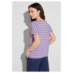 Street One Damen T-Shirt Crista Smell Of Lavender Stripes 7 Street One Damen T-Shirt Crista Smell Of Lavender Stripes -Modezauber Günstiges Geschäft street one new crista rundhalsshirt violett 25384 model hinten