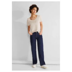 Street One Gerda T-Shirt Smooth Sand Beige -Modezauber Günstiges Geschäft street one new gerda beige 15437 model