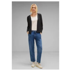 Street One Damen Strickjacke Jacy Dark Anthracite Melange -Modezauber Günstiges Geschäft street one new jacy shirtjacke grau 11498 model