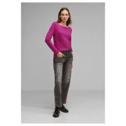 Street One Damen Langarm Shirt Lanea Bright Cozy Pink -Modezauber Günstiges Geschäft street one new lanea pink 15463 model