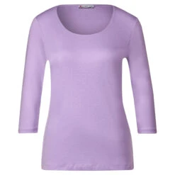 Street One Damen 3/4 Arm Shirt Pania Soft Pure Lilac