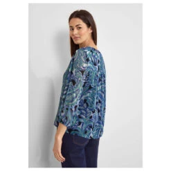 Street One Damen 3/4 Arm Bluse Printed Chiffon Intense Aqua 7 Street One Damen 3/4 Arm Bluse Printed Chiffon Intense Aqua -Modezauber Günstiges Geschäft street one printed chiffonblouse bluse 35681 model hinten
