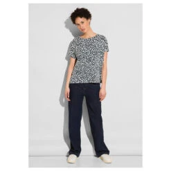 Street One Damen T-Shirt Crista Cool Vintage Green -Modezauber Günstiges Geschäft street one printed new crist rundhalsshirt gruen 23825 model