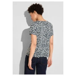 Street One Damen T-Shirt Crista Cool Vintage Green -Modezauber Günstiges Geschäft street one printed new crist rundhalsshirt gruen 23825 model hinten