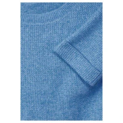 Street One Damen 3/4 Arm Pullover Round Neck Structure Light Blue Melange -Modezauber Günstiges Geschäft street one round neck with structure blau 15515 detail
