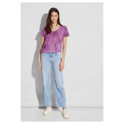 Street One Damen T-Shirt Shadings Burn Dessin Magnolia Pink -Modezauber Günstiges Geschäft street one shadings burn dessin shirt rosa 35755 model