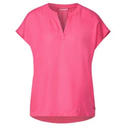 Street One Damen Kurzarm Bluse Berry Rose