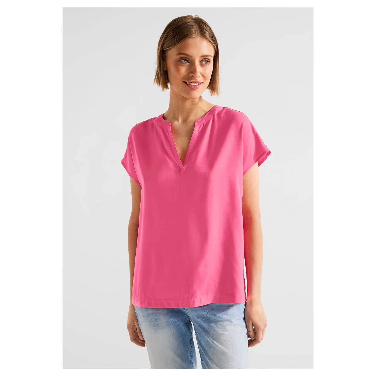 Street One Damen Kurzarm Bluse Berry Rose 2 Street One Damen Kurzarm Bluse Berry Rose – Bild 2