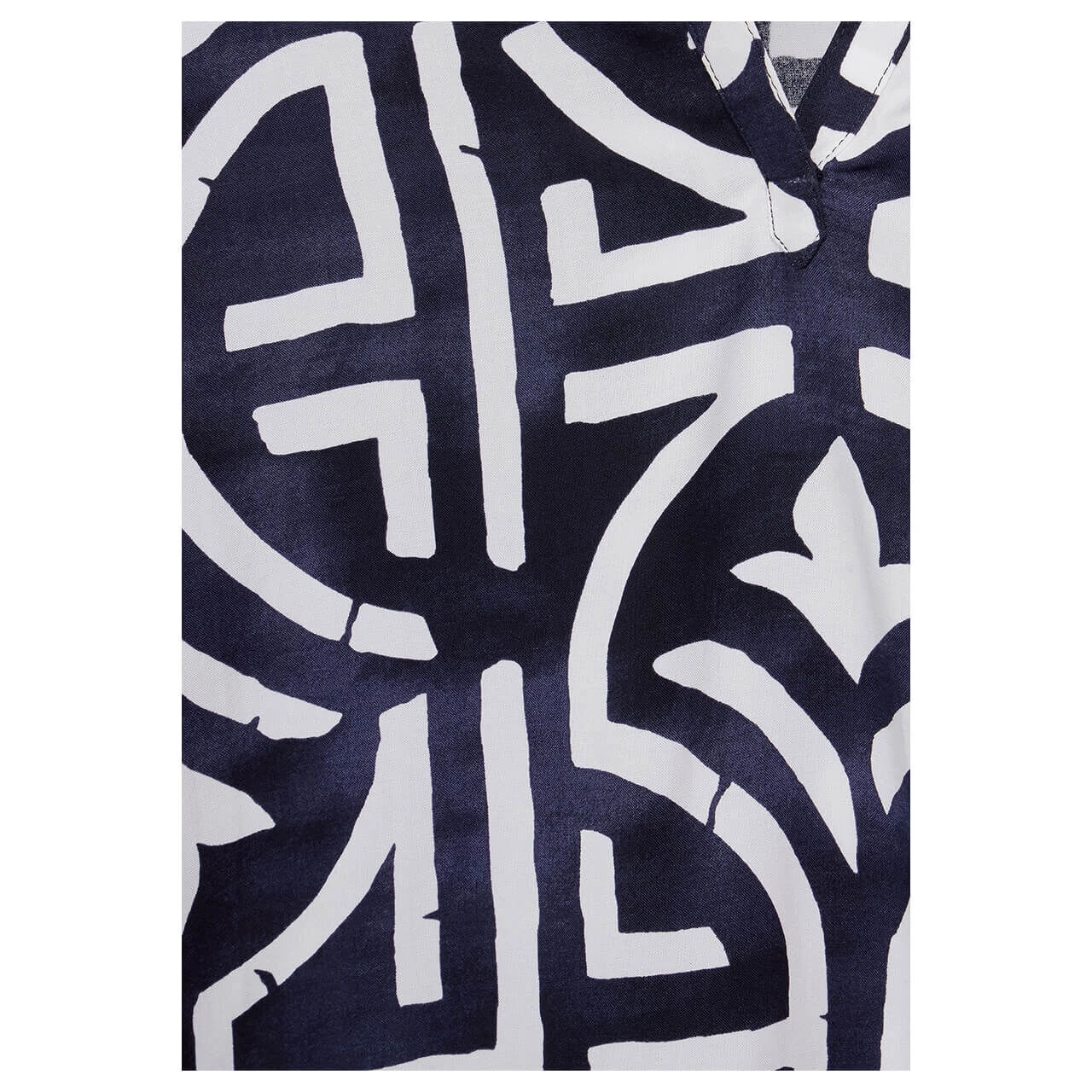 Street One Damen Kurzarm Bluse Splitneck Marine Blue 5 Street One Damen Kurzarm Bluse Splitneck Marine Blue – Bild 5