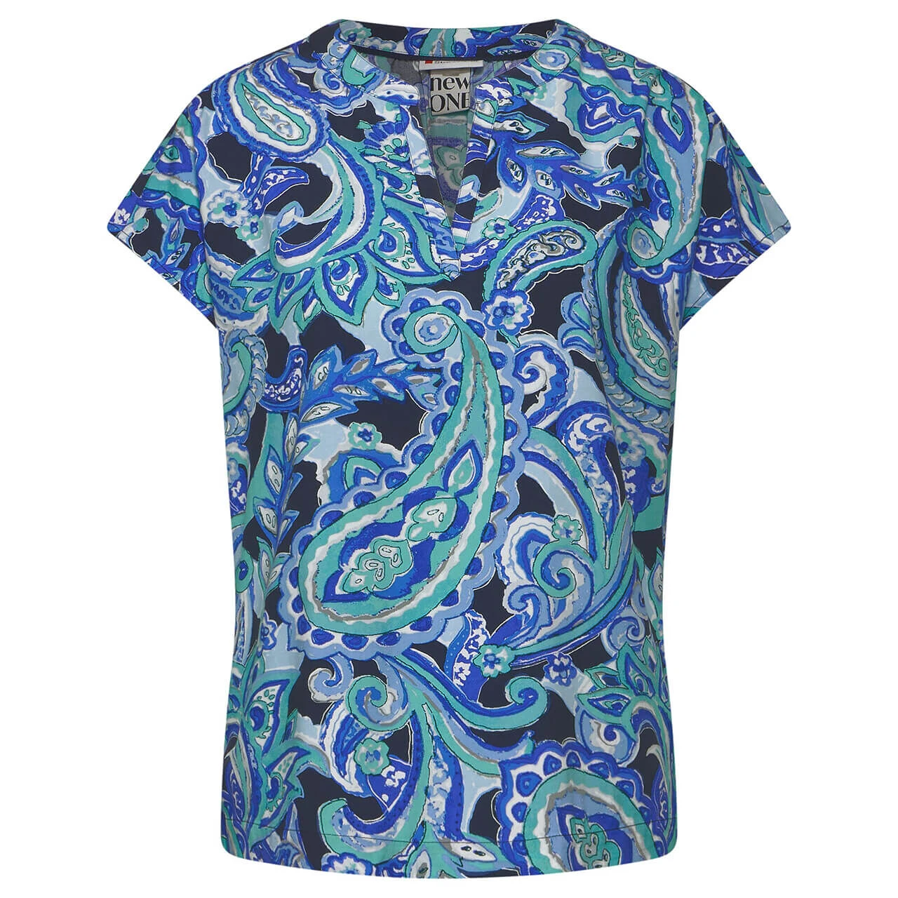 Street One Damen Kurzarm Bluse Splitneck Intense Aqua 1 Street One Damen Kurzarm Bluse Splitneck Intense Aqua