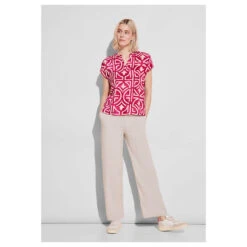 Street One Damen Kurzarm Bluse Splitneck Magnolia Pink 8 Street One Damen Kurzarm Bluse Splitneck Magnolia Pink -Modezauber Günstiges Geschäft street one shirtblouse with splitneck rosa 35755 model