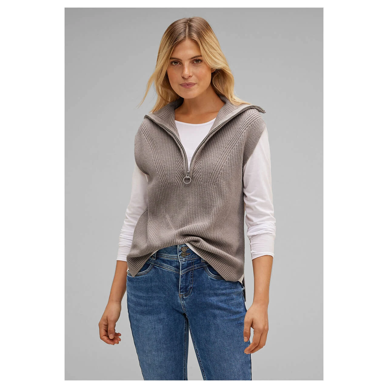 Street One Damen Pullunder Whisper Mocca Melange 2 Street One Damen Pullunder Whisper Mocca Melange – Bild 2