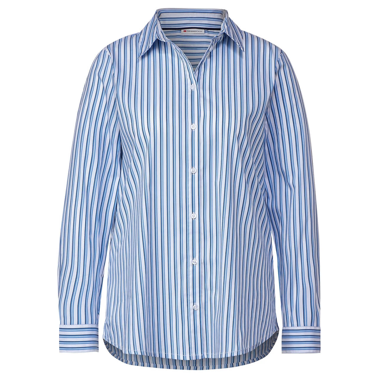 Street One Damen Langarm Bluse Striped Business Light Blue 1 Street One Damen Langarm Bluse Striped Business Light Blue