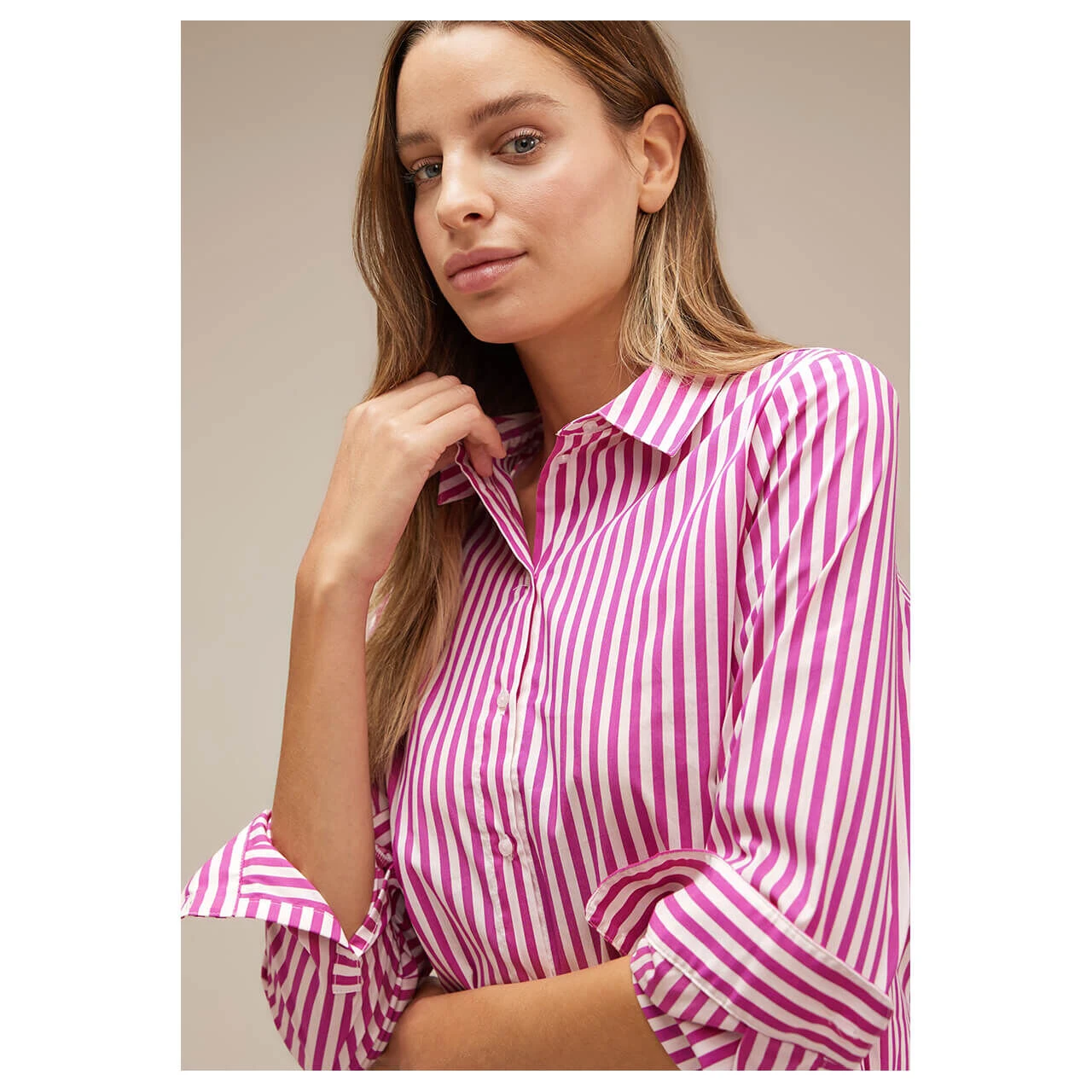 Street One Damen Langarm Bluse Striped Office Bright Cozy Pink 5 Street One Damen Langarm Bluse Striped Office Bright Cozy Pink – Bild 5