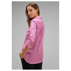 Street One Damen Langarm Bluse Striped Office Bright Cozy Pink 8 Street One Damen Langarm Bluse Striped Office Bright Cozy Pink -Modezauber Günstiges Geschäft street one striped office blouse hemdbluse rosa 25463 model seite