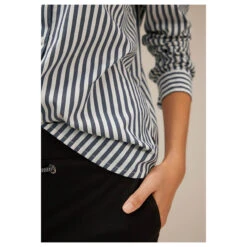 Street One Damen Langarm Bluse Striped Office Deep Blue -Modezauber Günstiges Geschäft street one striped office blouse hemdbluse weiss 21238 detail vorne