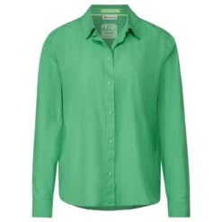 Street One Damen Langarm Bluse Striped Fresh Green