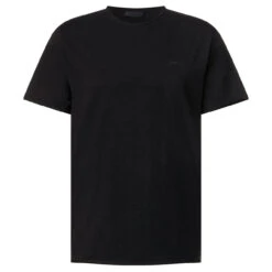 Street One Men Raw Edge Slub T-Shirt Black