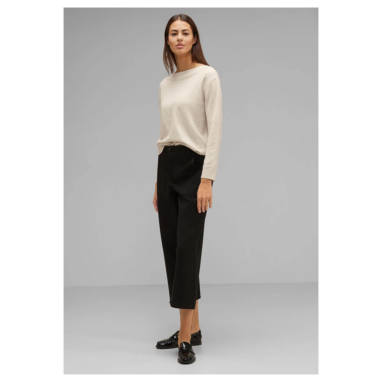 Street One Damen Pullover U-Boat Sweater Whisper Cream Melange 4 Street One Damen Pullover U-Boat Sweater Whisper Cream Melange – Bild 4