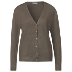 Street One V-neck Strickjacke Falcon Brown Melange