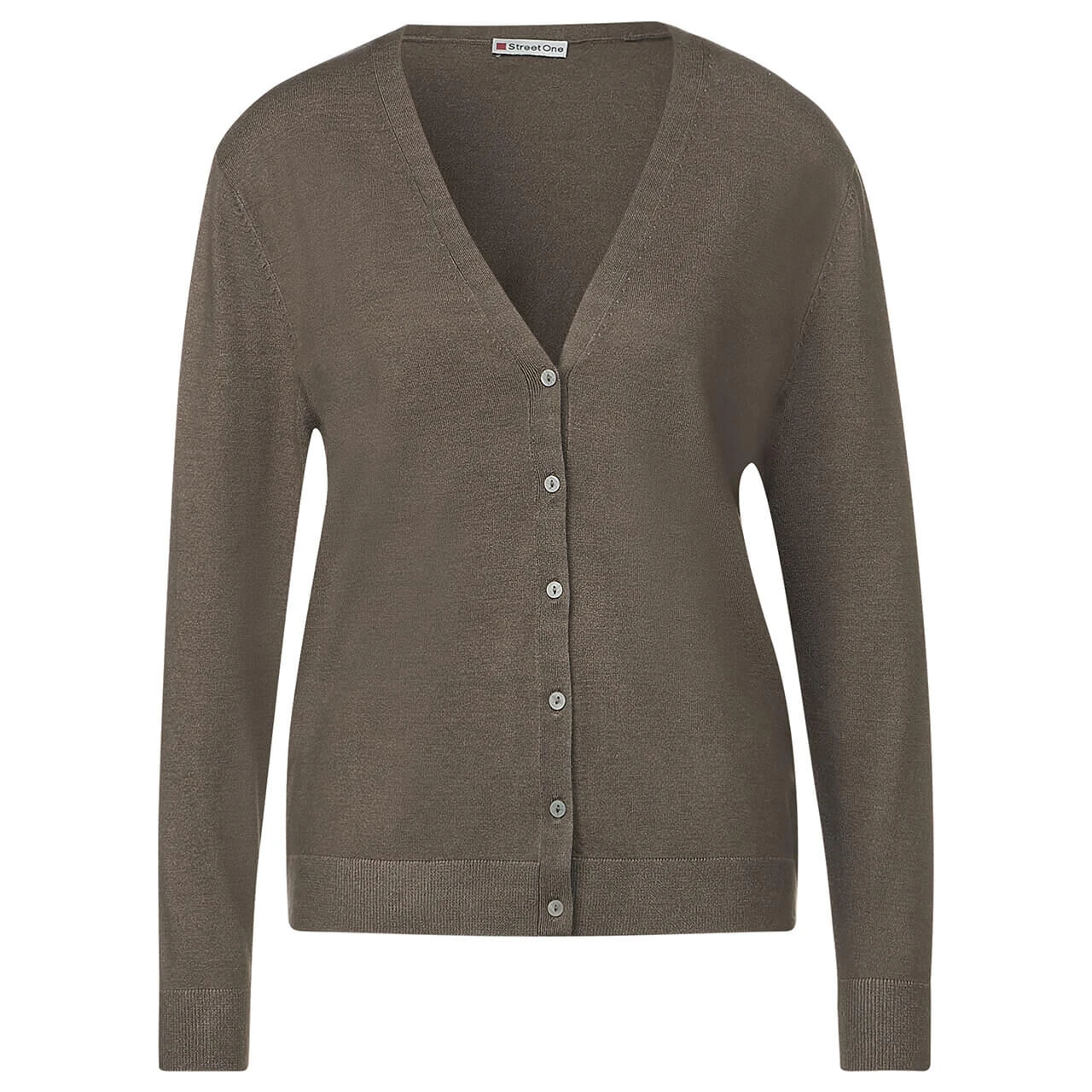 Street One V-neck Strickjacke Falcon Brown Melange 1 Street One V-neck Strickjacke Falcon Brown Melange