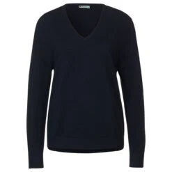 Street One V-neck Pullover Deep Blue